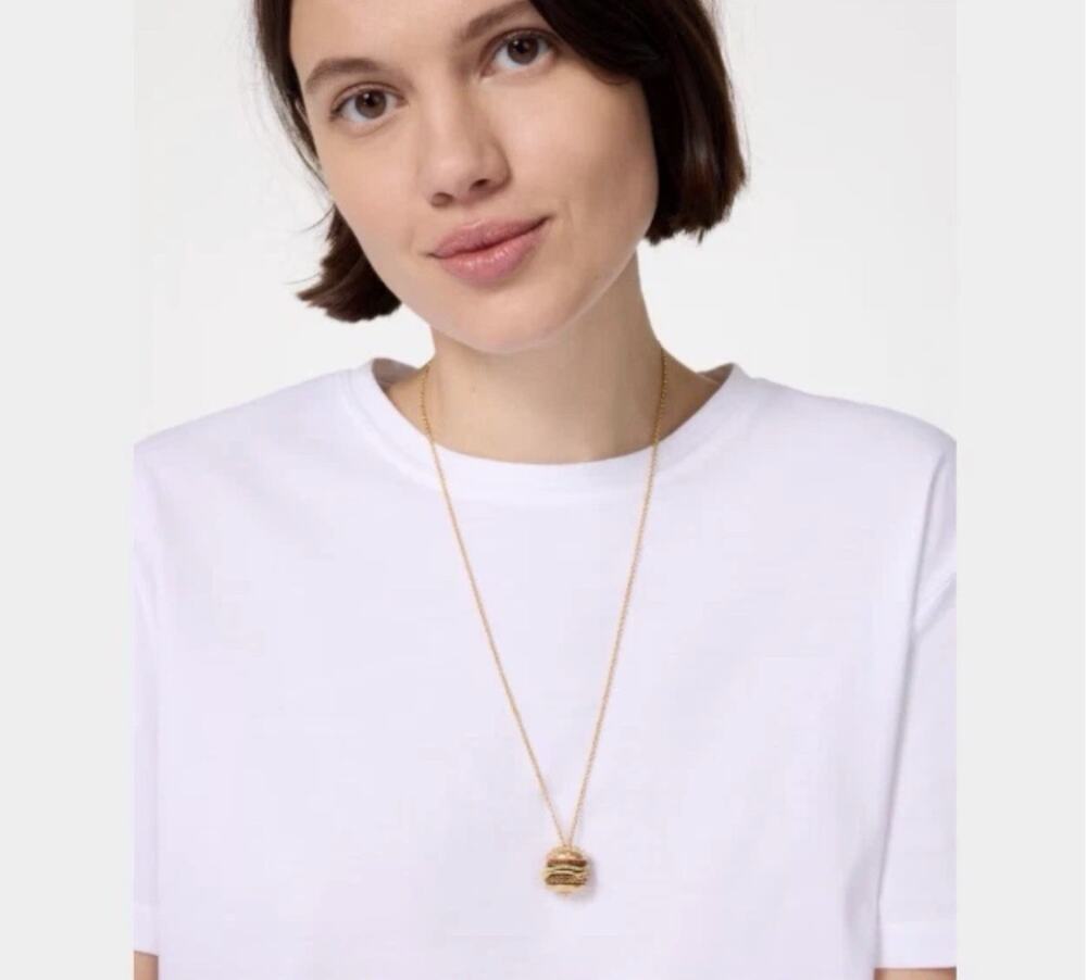 Authentic Kate Spade New York Fast Food Burger Pendant Pave New With Tags
